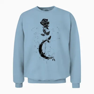 Boy Girl Aesthetic Grunge Clothing Unisex Sweatshirt - Light Blue