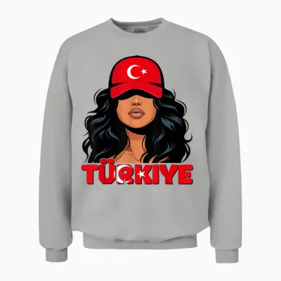 Turquie Fille Türkiye Drapeau Turquie Turquie Türk Kizi Femme Unisex Sweatshirt - Ash