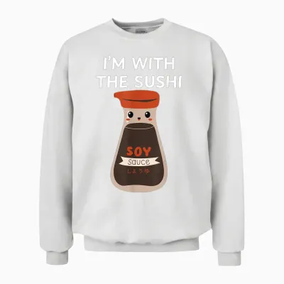 Easy Funny Group Costume - Soy Sauce Condiment Costume Unisex Sweatshirt - White
