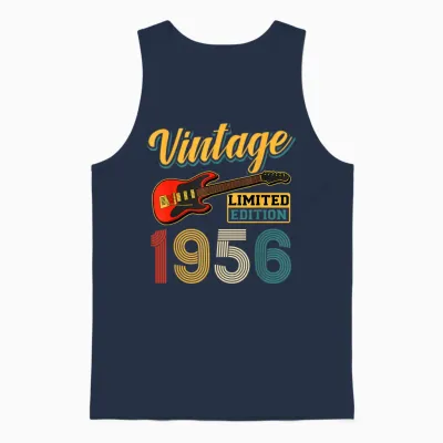 Guitare Vintage 1956 édition Limitée Année De Naissance Anniversaire Unisex Tank Top - Navy