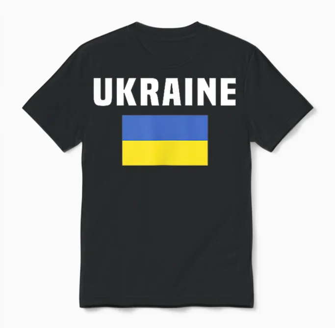 Drapeau De Poche Ukraine Pour Soutenir La Fierté Ukrainienne Unisex T-Shirt in Black