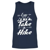 Go Take a Hike Hiking & Outdoors Unisex Tank Top - Navy – 2