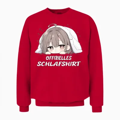 Offizielles Anime Schlafshirt, Kawaii Manga Pyjama Nachthemd Unisex Sweatshirt - Red
