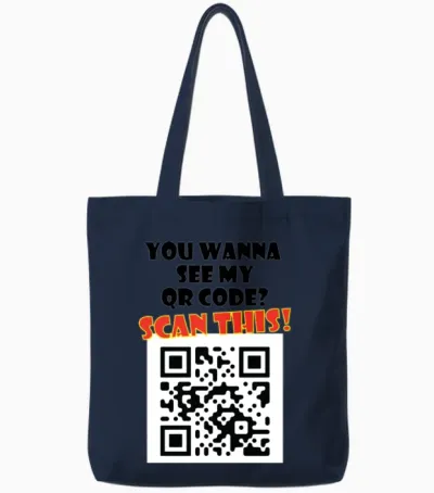 Qrcode Fu Tote Bags - Navy