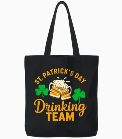 St Patricks Day Drinking Group Irish Party Outfit Tote Bags - Black