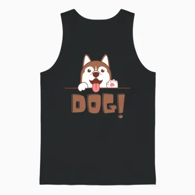 Custom Pet Gift • Custom Dog Portrait Unisex Tank Top - Black