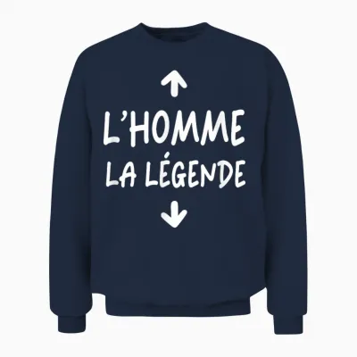 Man Legend Gift Offset Original Cock Humor Zizi T-Shirt, Black, S Unisex Sweatshirt - Navy