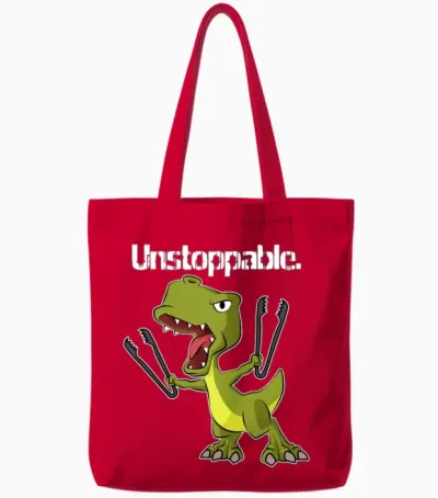 T-Rex Unstoppable Tote Bags - Red