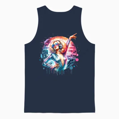Retro Dancing Disco Queen Dancer 70s Unisex Tank Top - Navy