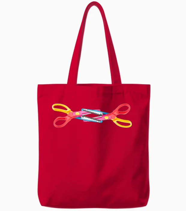 Scissoring Scissor Lustig Lgbtq Pride Lesbisch Bunte Scheren Tote Bags in Red