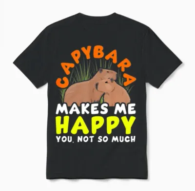 Capybara Capy Unisex T-Shirt - Black