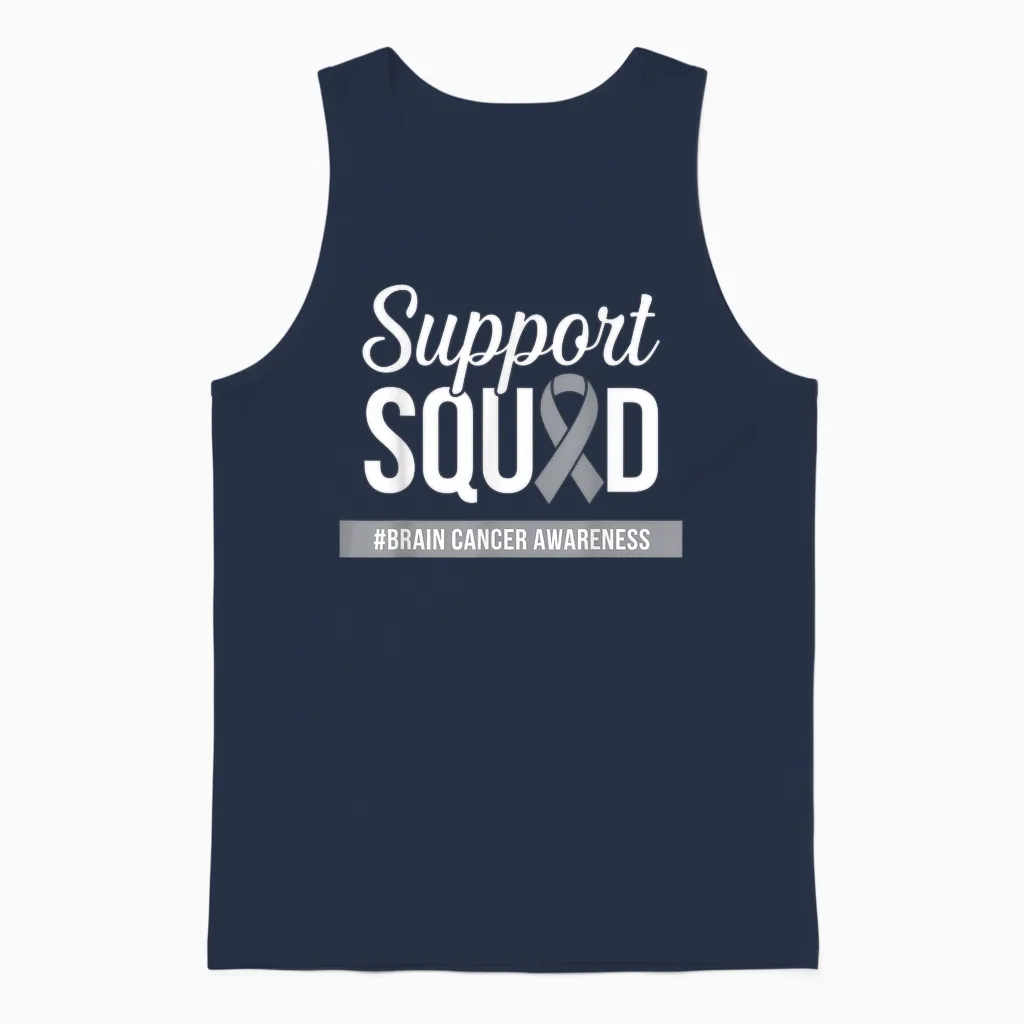 Ruban Gris Pour La Sensibilisation Au Cancer Du Cerveau Unisex Tank Top in Navy
