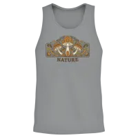 Retro Mushroom & Nature Pattern Guide Unisex Tank Top - Sport Grey – 2
