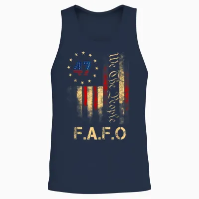Funny Fafo Trump Shirt President 47 Trump Fafo American Unisex Tank Top - Navy