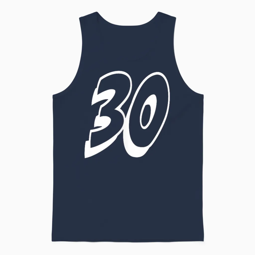 Uniforme D'équipe Sportive Numéro 30 Numéro 30 Unisex Tank Top in Navy