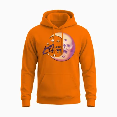 Moon Kissed - Eclipse Unisex Hoodie - Safety Orange