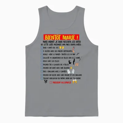 Man Soon Married! Future Wedding Mission Challenges Evg T-Shirt, White, S Unisex Tank Top - Sport Grey