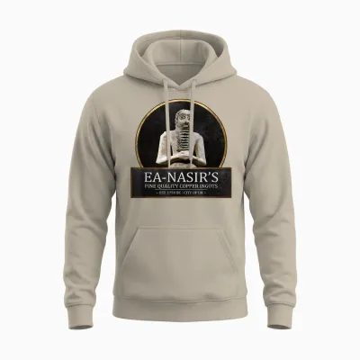 Ea Nasirs Copper Bar Funny Meme to the History of T-Shirt, Black Unisex Hoodie - Sand