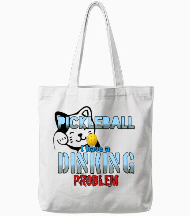 Funny Pickleball Tote Bags in White