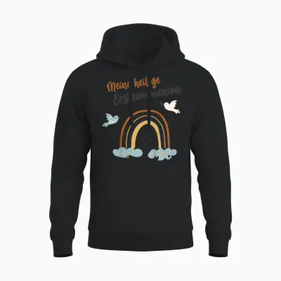Meine Erstkommunion Friedenstaube Kommunion Regenbogen Unisex Hoodie - Black