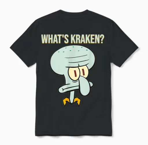 Mademark X Spongebob Squarepants - Squidward - What's Kraken? Unisex T-Shirt in Black