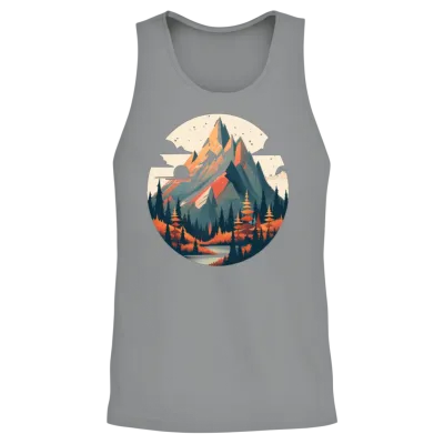 Retro Sunset Mountain Unisex Tank Top - Sport Grey