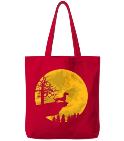 Sausage Dog Dogs Tote Bags - Red