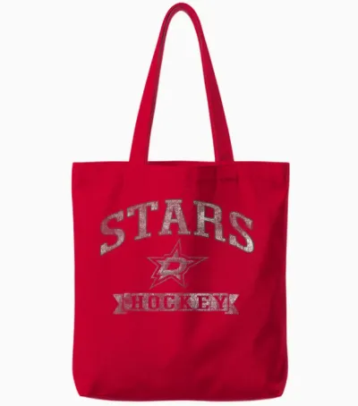 Dallas Stars Vintage Hockey Black Officially Licensed Tote Bags - Red