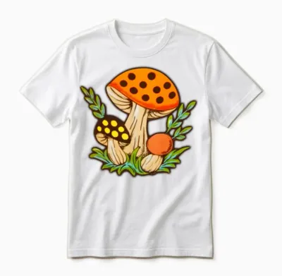 Merry Mushrooms 70s Kitchen Unisex T-Shirt - White