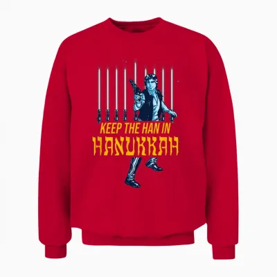 Star Wars Han Solo Hanukkah Lightsaber Menorah Unisex Sweatshirt - Red
