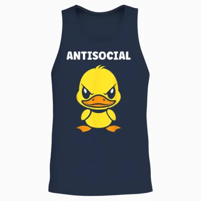 Humour Simple Canard Mignon Grognon Drole Antisocial Unisex Tank Top - Navy