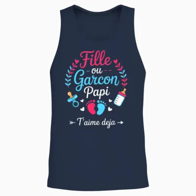 Ad Gender Baby Shower Grandpa Baby Girl or Boy Unisex Tank Top - Navy