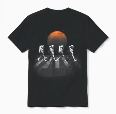 Astronauts in Walking in Space Occupy Mars Unisex T-Shirt - Black