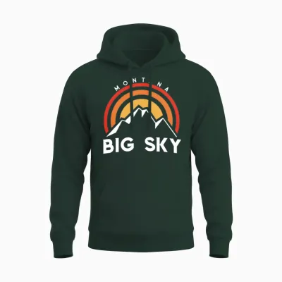 Big Sky Montana Retro Unisex Hoodie - Forest