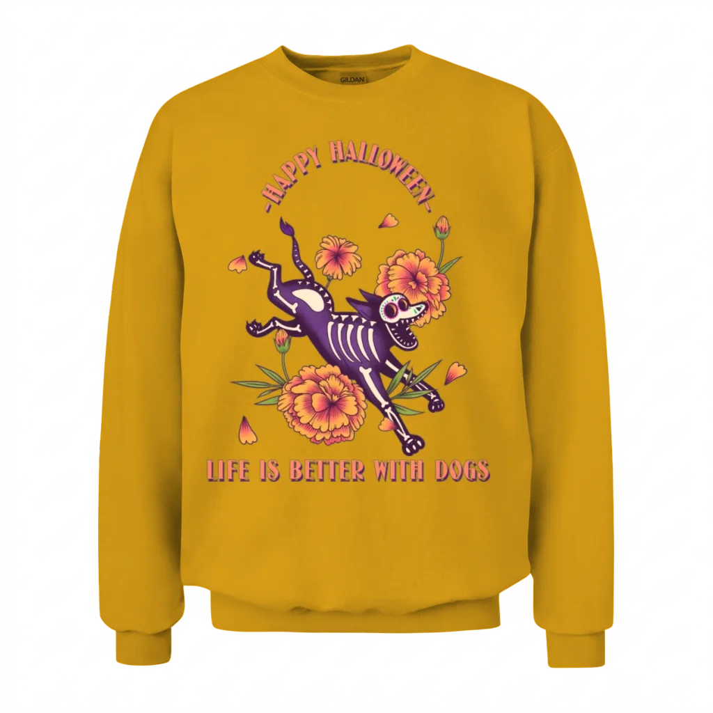 Life Is Better with Dogs - Dog Mom Unisex Sweatshirt - Gold