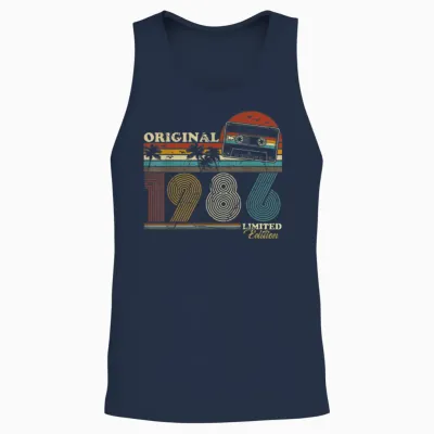 1986 Vintage Geburtstag Retro Vintage Männer Frauen Geschenk Unisex Tank Top - Navy