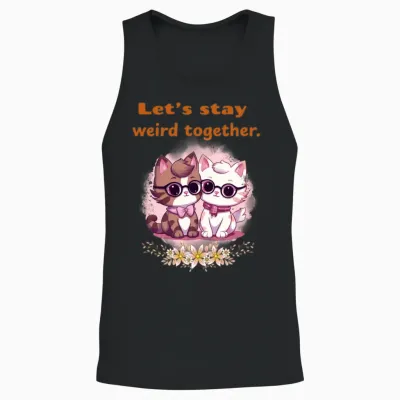 Funny Cat Comic Quote on Love & Hipster Unisex Tank Top - Black