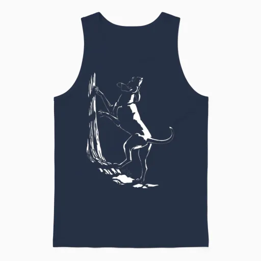 Hunting Dog Shirts Art Hound Dog Gifts Unisex Tank Top in Navy