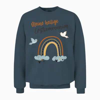 Meine Erstkommunion Friedenstaube Kommunion Regenbogen Unisex Sweatshirt - Dark Heather