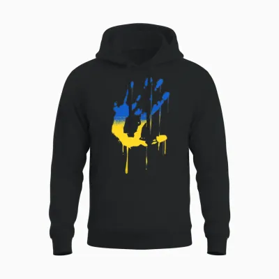 Ukraine Flag Art Unisex Hoodie - Black
