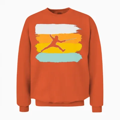 Fencing Retro Unisex Sweatshirt - Orange
