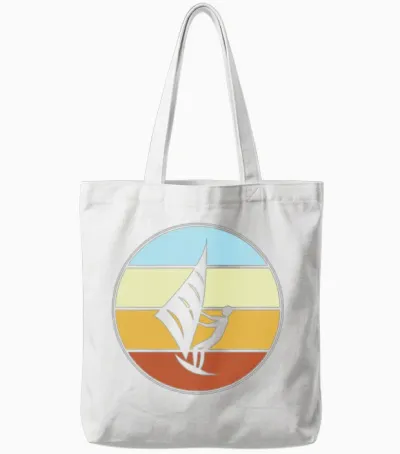 Kite Surfing Retro Tote Bags - White