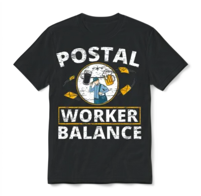 Postal Worker Balance Mailman Delivery Mail Escort Unisex T-Shirt - Black