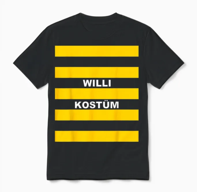 Bee Costume Willi Bee Costume Couple Costume Bee Carnival T-Shirt, Black Unisex T-Shirt in Black