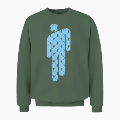 Billie Eilish Indie Pop Music Unique Style for All T Shirts, Blue, S Unisex Sweatshirt - Military Green