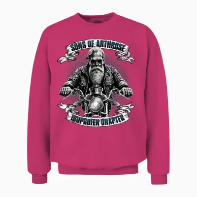 Lustiger Biker Spruch Für Den Alten Mann - Sons of Arthrosis - Ibuprofen Chapter Biker Motorcyclist T-Shirt for Older Men, Black, S Unisex Sweatshirt - Heliconia