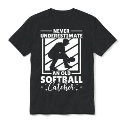 Softball Funny Unisex T-Shirt - Black