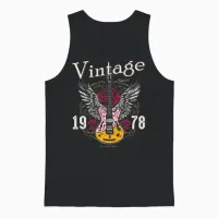 Vintage Since 1978 – Rocking 47 Years Loud Unisex Tank Top in Black - 1