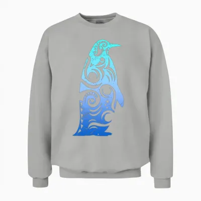 Penguin Maori Style Tribal Tattoo Gift Idea Unisex Sweatshirt - Ash