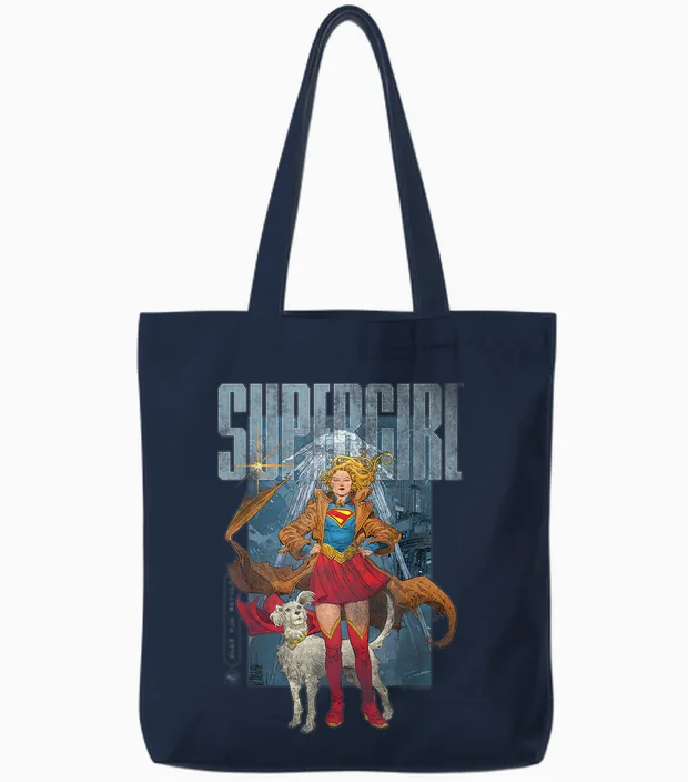 Supergirl 2026 Kara Comic Style Tote Bags in Navy